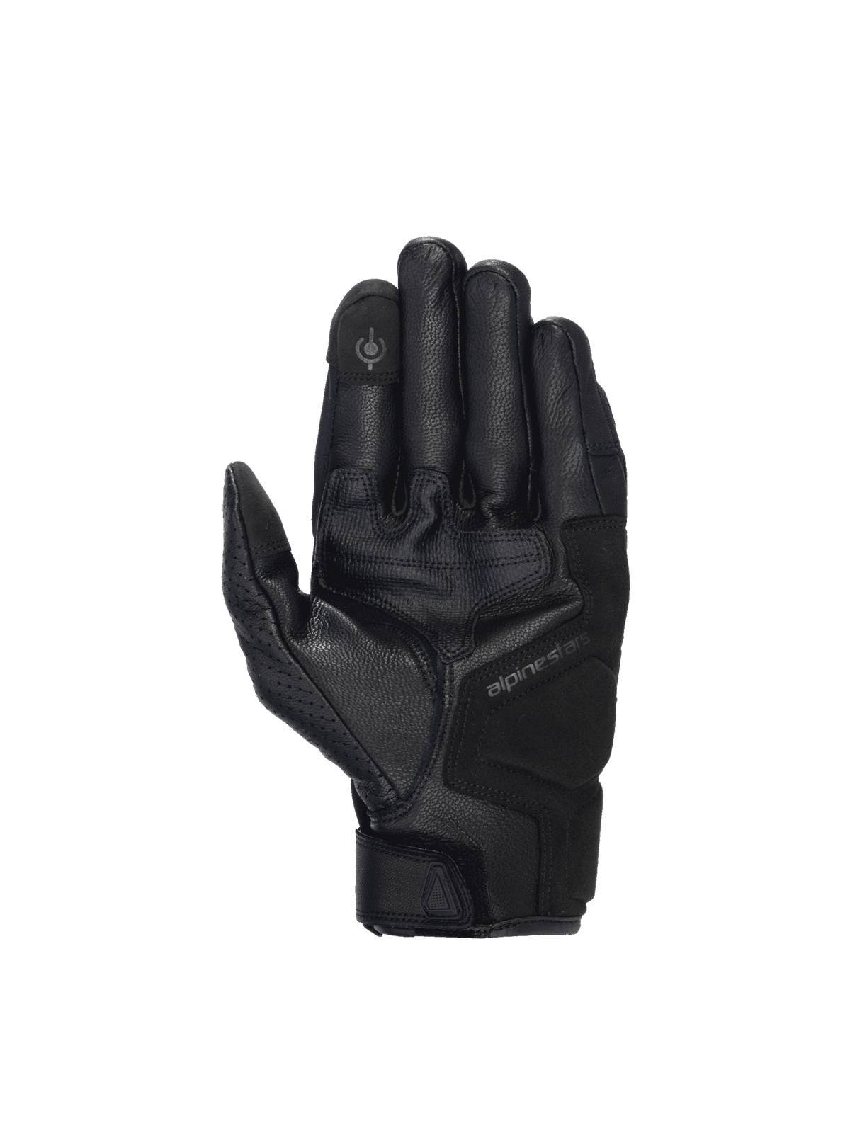 Alpinestars Celer V3 Gloves, black goat leather motorcycle road riding gloves with touchscreen index finger.