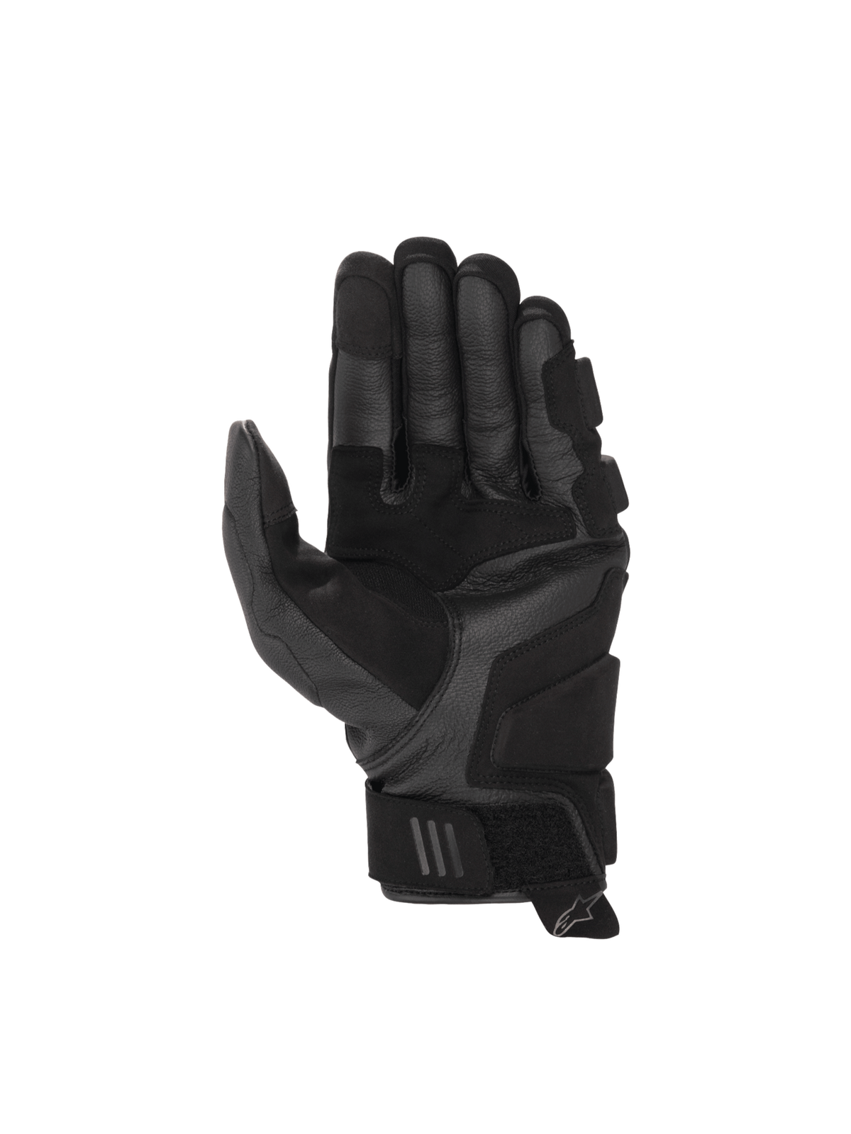Alpinestars Phenom Leather Air Handschuhe, schwarze Motorradhandschuhe aus Ziegenleder, verstärkte Landezonen an der Handfläche.