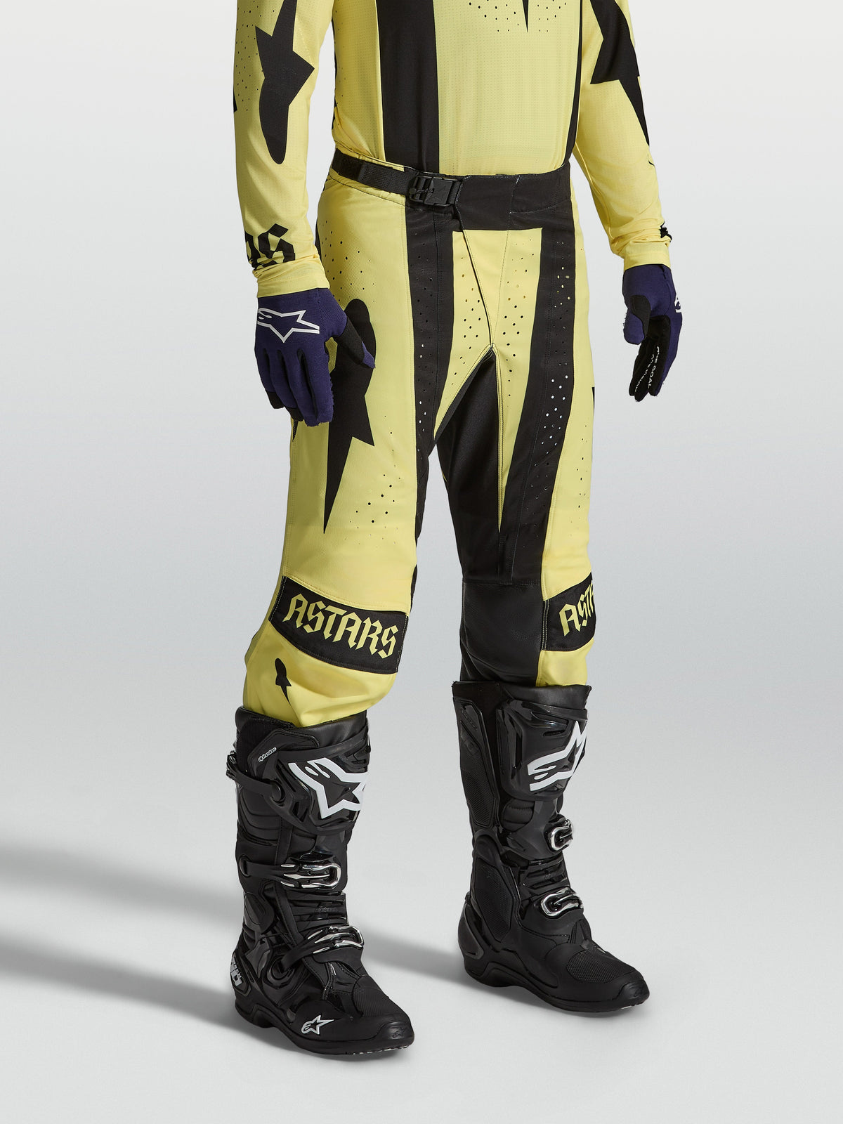 Alpinestars Techstar Atrox Pants, Men's Motocross Racing Pants in Yellow and Black with durable 4-way stretch ripstop.