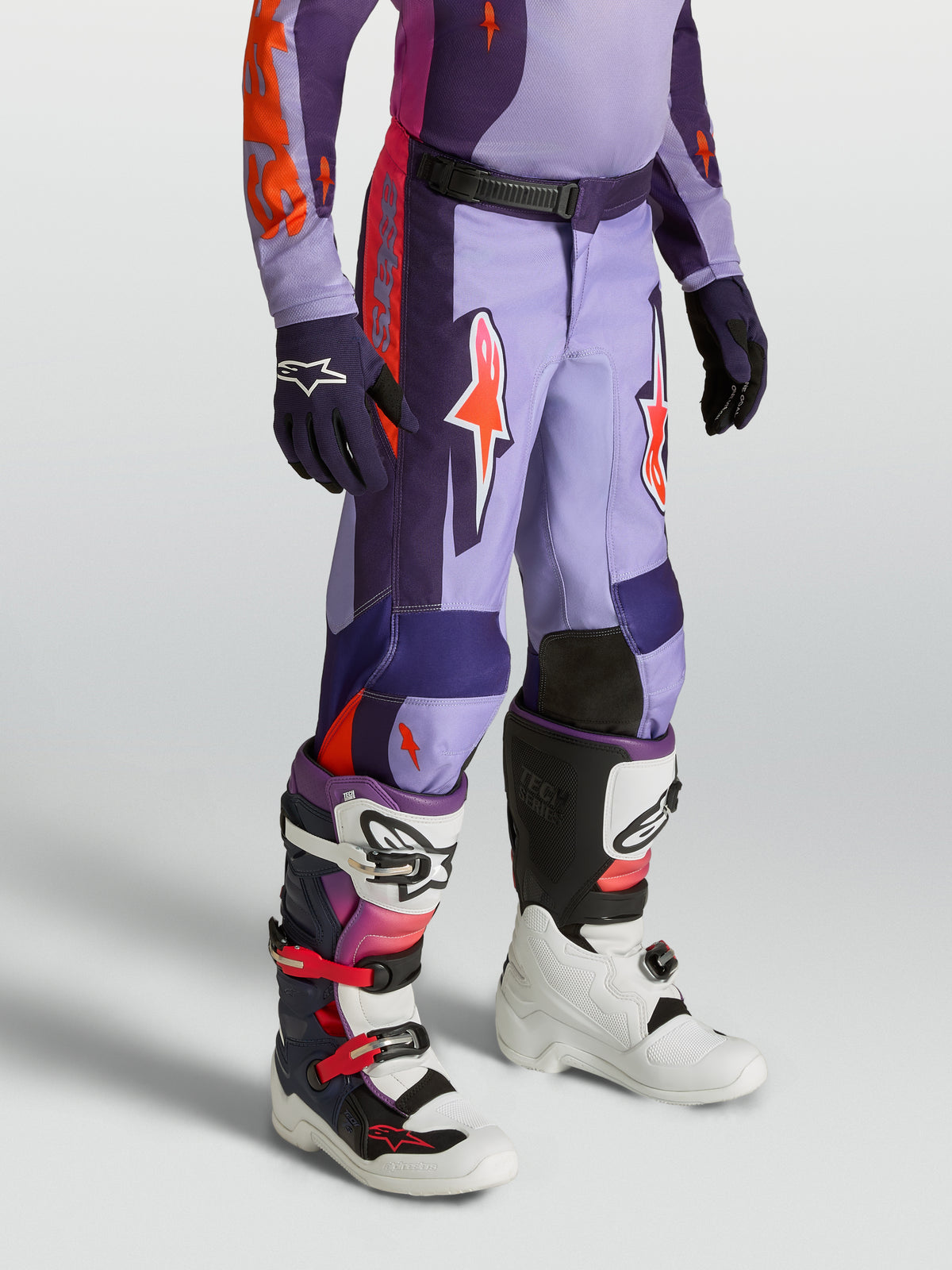 Alpinestars Fluid Hunt Jugend-Hose, Motocross-Hose für junge Fahrer, Lila und Pink, strapazierfähiges 600D-Polygewebe, ergonomische Sport-Passform