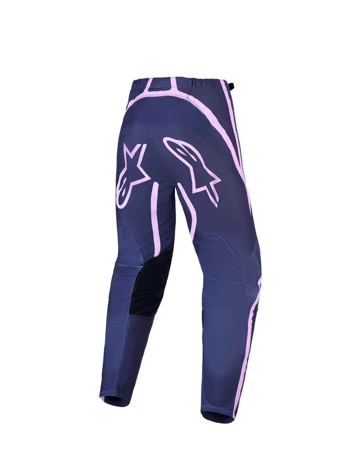 Alpinestars Stella Fluid Apex V2 Hose, Damen-Motocrosshose, Grau und Pink, Rückansicht mit verstärkten Gesäßpaneelen.