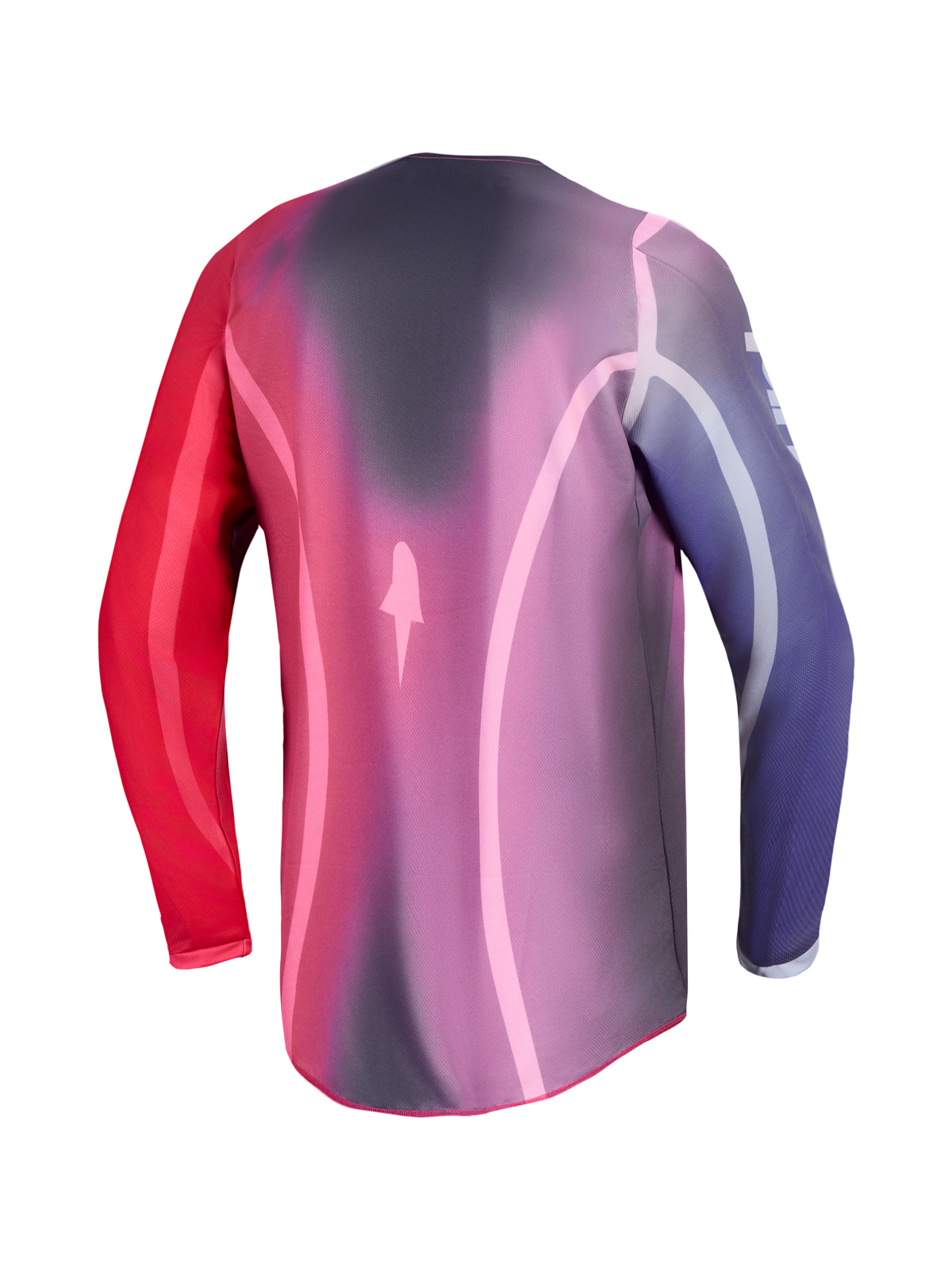 Alpinestars Stella Fluid Kepler Jersey, Women's Motocross Jersey, Purple and Rouge Red, lightweight moisture-wicking polyfabric with an extended rear hem for off-road riding.