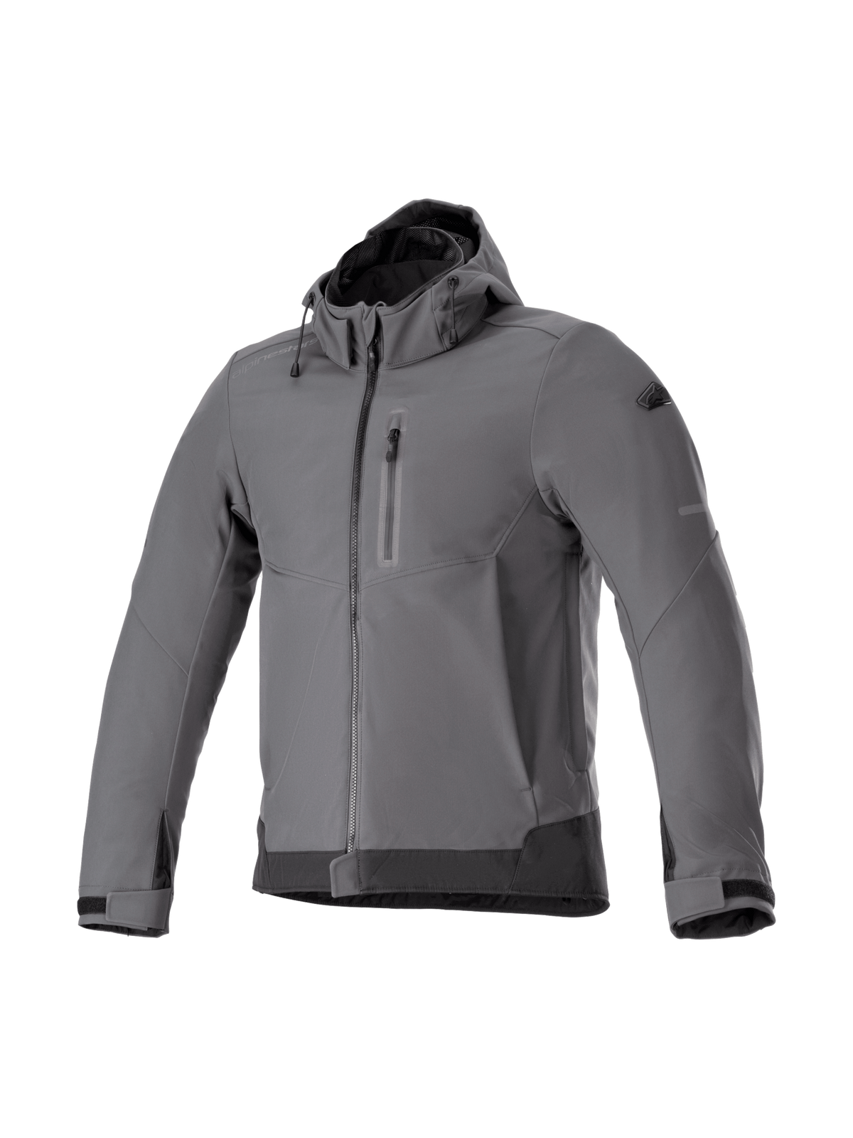 Alpinestars Neo Wasserdichte Kapuzenjacke, graue urbane Motorradjacke für Herren, wasserdichtes und winddichtes Textil.