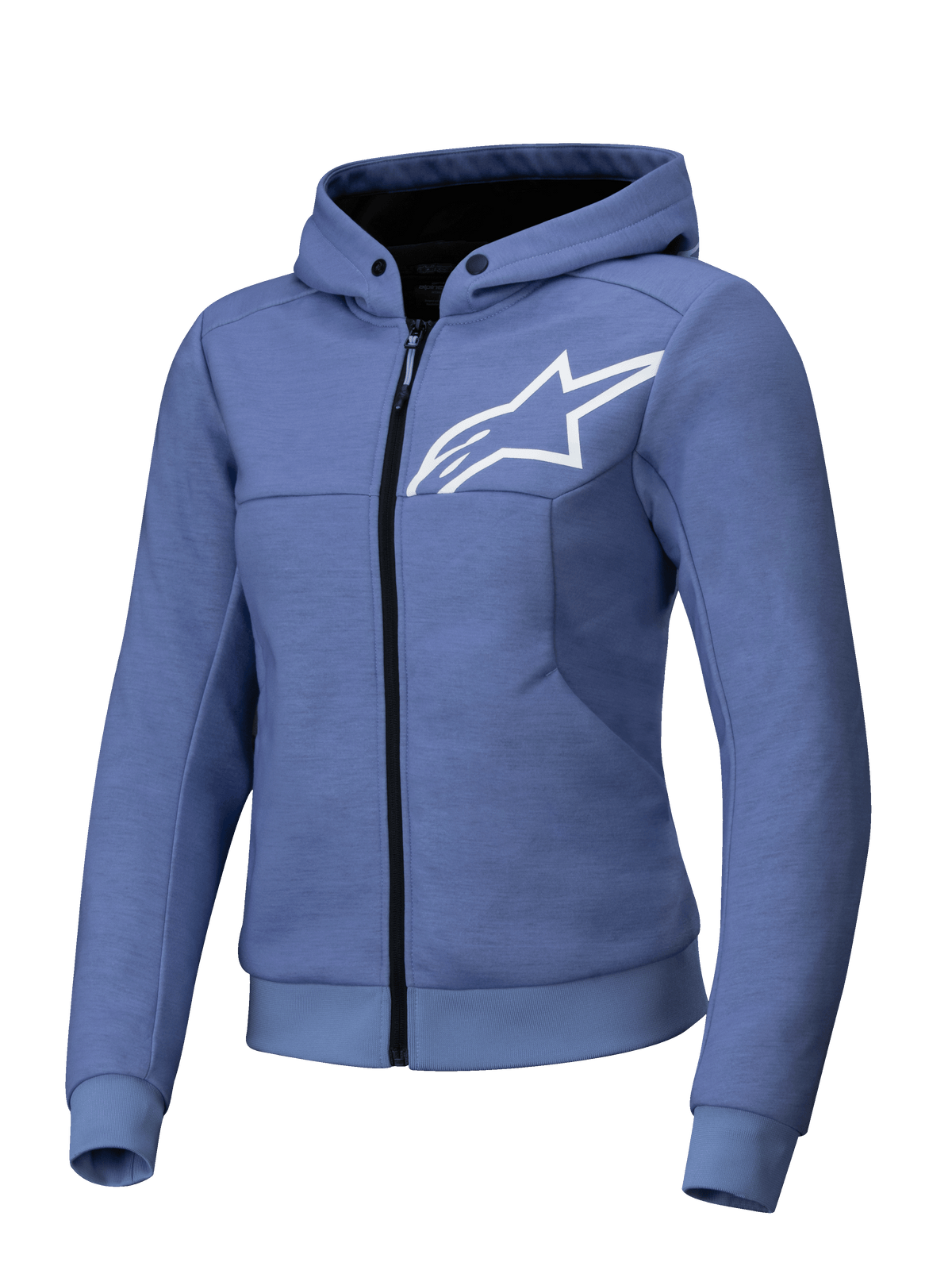 Alpinestars Stella Chrome V2 Sport Kapuzenjacke, Damen-Motorradjacke, Blau-Violett und Weiß, Tech-Air Ready, Tech-Fleece, CE-zertifiziert Klasse A.