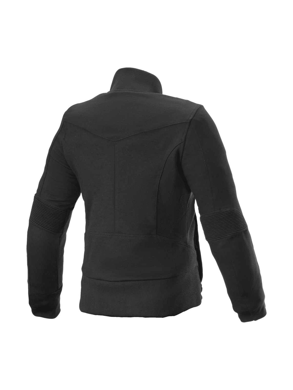 Alpinestars Banshee Damen-Fleecejacke, schwarze Urban-Motorradjacke mit Kevlar-Schutz und Rippendetails, Rückansicht.