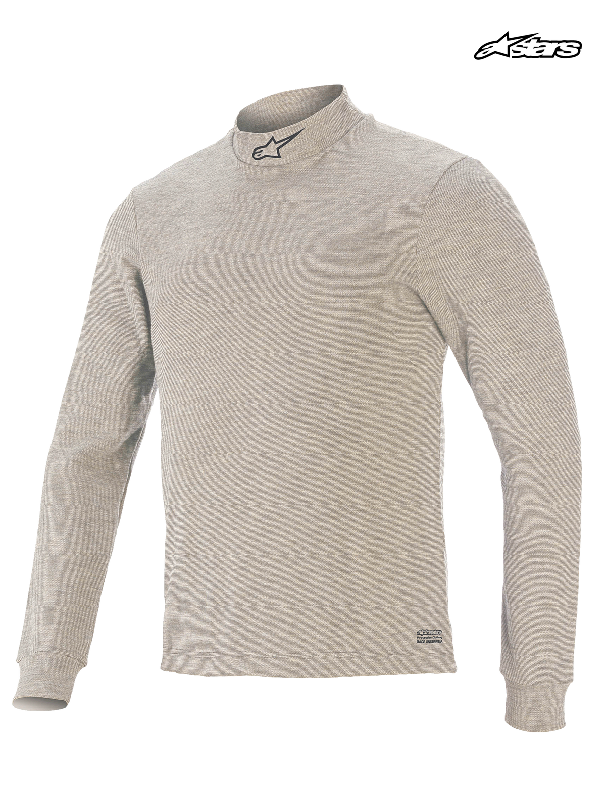 Alpinestars Race V3 Langarm-Oberteil, graues Funktionsunterhemd für Herren, langärmliges Design mit FIA 8856-2018-Zertifizierung und flammhemmender Lenzing FR-Konstruktion