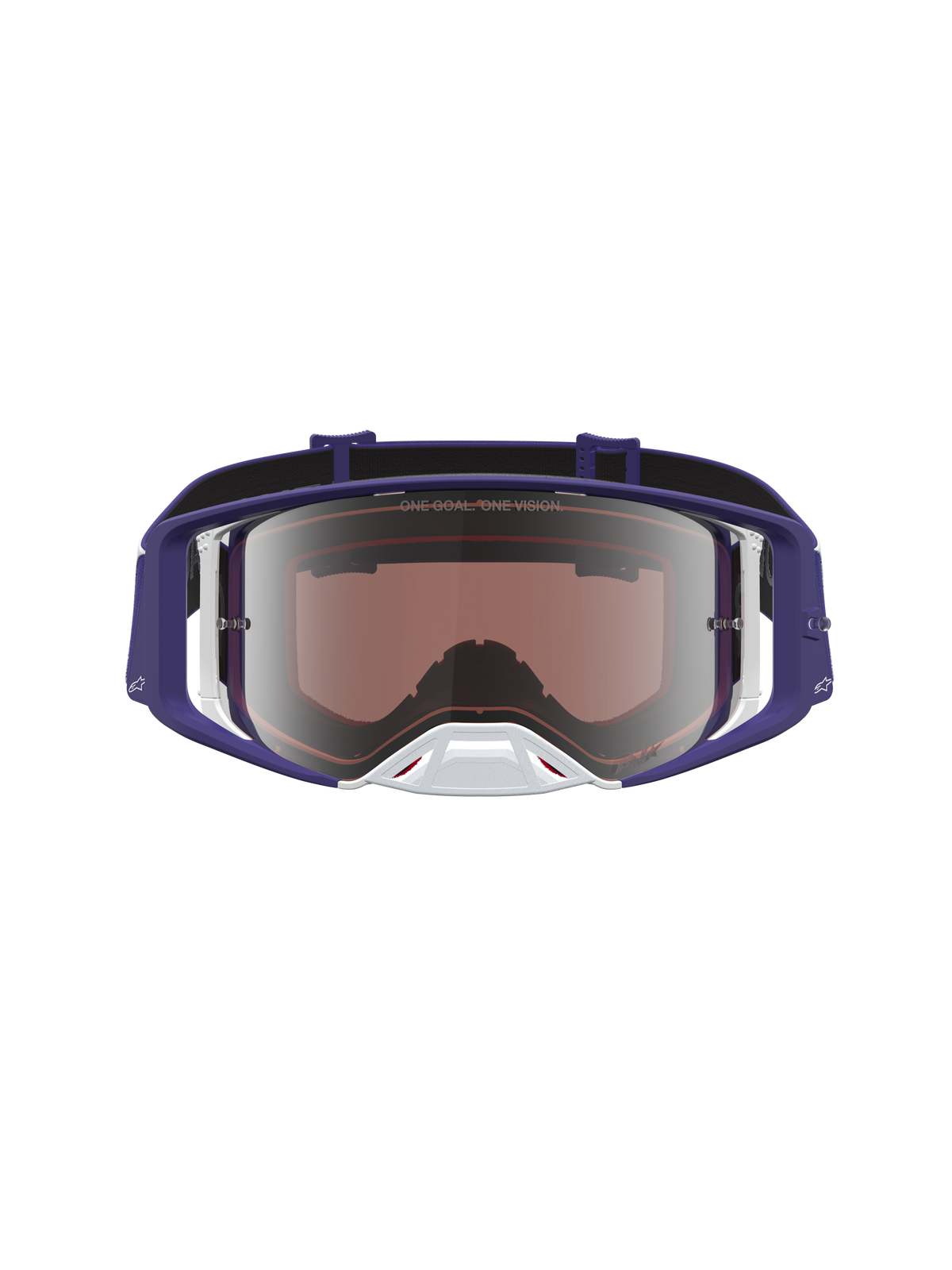 Alpinestars Supertech Atrox Schutzbrille, Motocross-Rennsport, Blau und Weiß, Silber verspiegelte Scheibe, erstklassige Optik für Offroad-Bedingungen