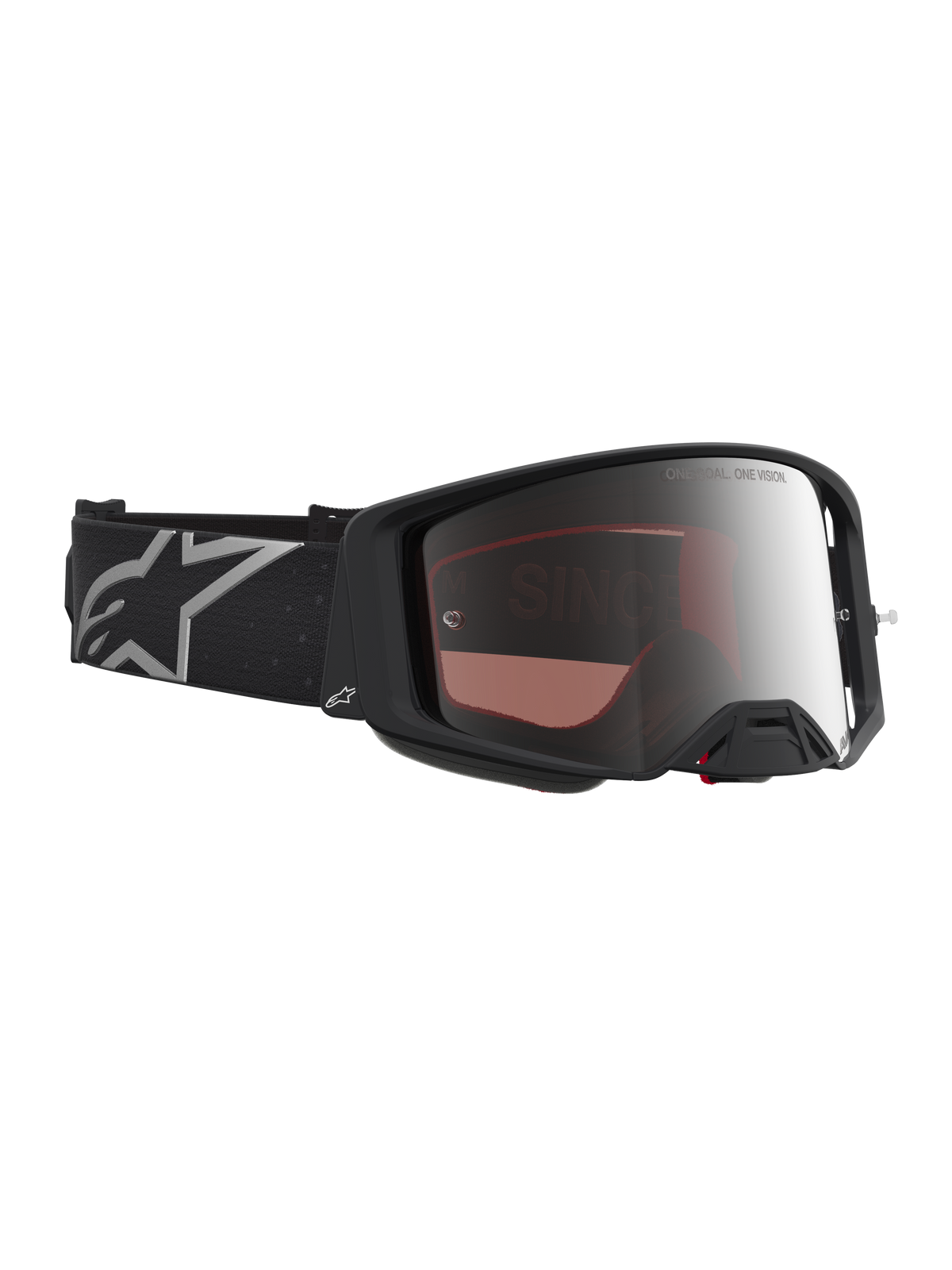 Alpinestars Supertech Vesta Schutzbrille, Motocross-Rennbrille, Schwarz und Silber verspiegelt, für kristallklare Sicht.