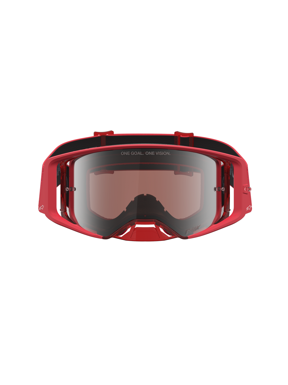 Alpinestars Supertech Vesta Schutzbrille für Motocross, Rot Fluo und Silber, mit hochwertig verspiegelter Scheibe.