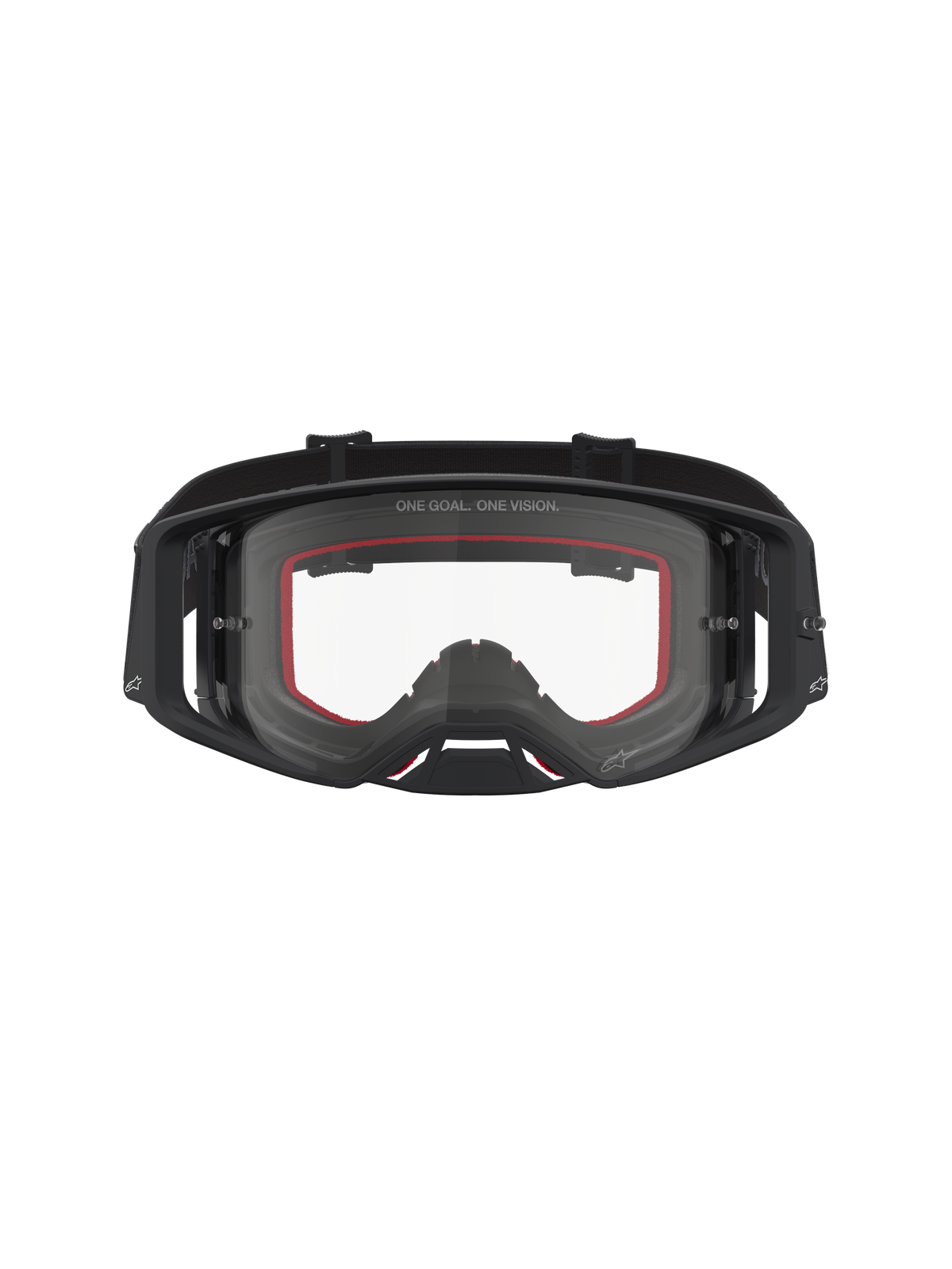 Alpinestars Supertech Vesta Schutzbrille für Motocross, Schwarz und Matt-Silber, klare Scheibe für Offroad-Fahrten.