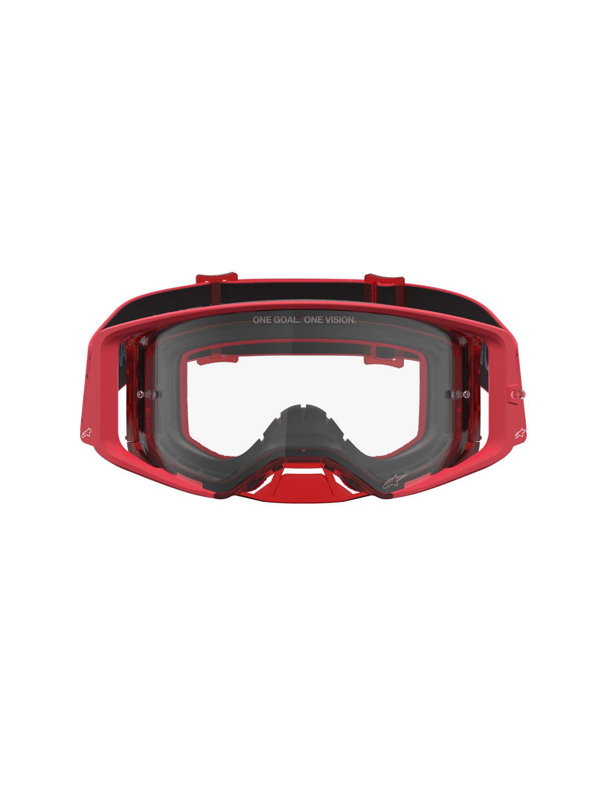 Alpinestars Supertech Vesta Schutzbrille, Motocross- und Offroad-Schutzbrille, Rot und Schwarz, mit Klarsichtscheibe, spritzgegossenem Rahmen und weitem Sichtfeld.