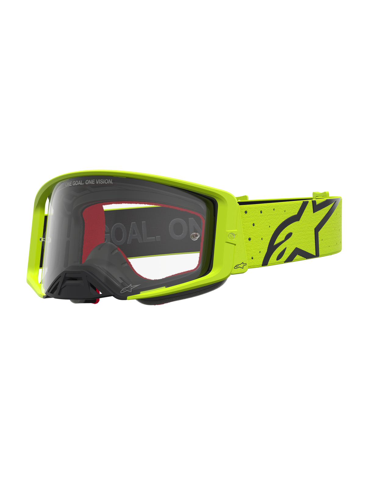 Alpinestars Supertech Vesta Motocross-Schutzbrille in Gelb und Schwarz mit klarer Sichtscheibe für den Rennsport.