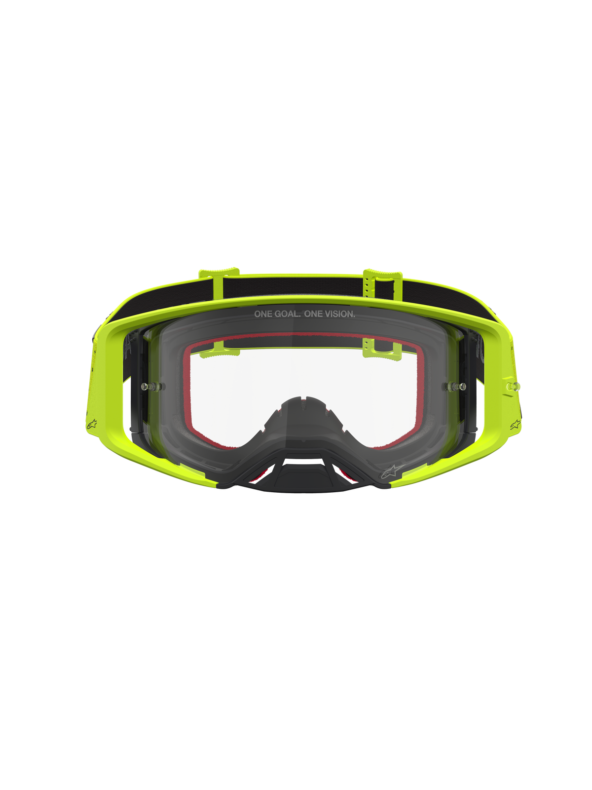 Alpinestars Supertech Vesta Schutzbrille, Motocross-Rennbrille, Fluorgelb und Schwarz, mit klarer Anti-Beschlag-Scheibe