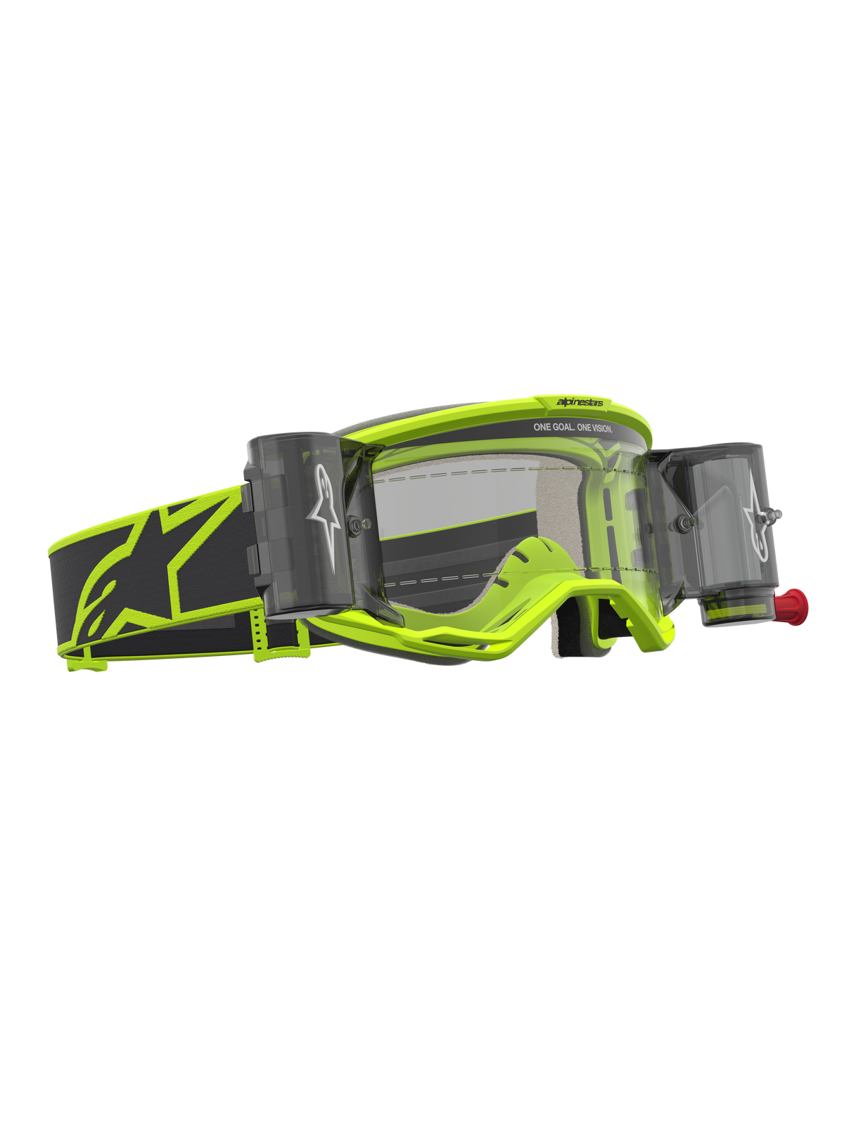 Alpinestars Vision 5 Rora Roll-Off Schutzbrille, Gelb Fluo und Schwarz, Motocross-Brille mit klarer Scheibe und Roll-Off-System.