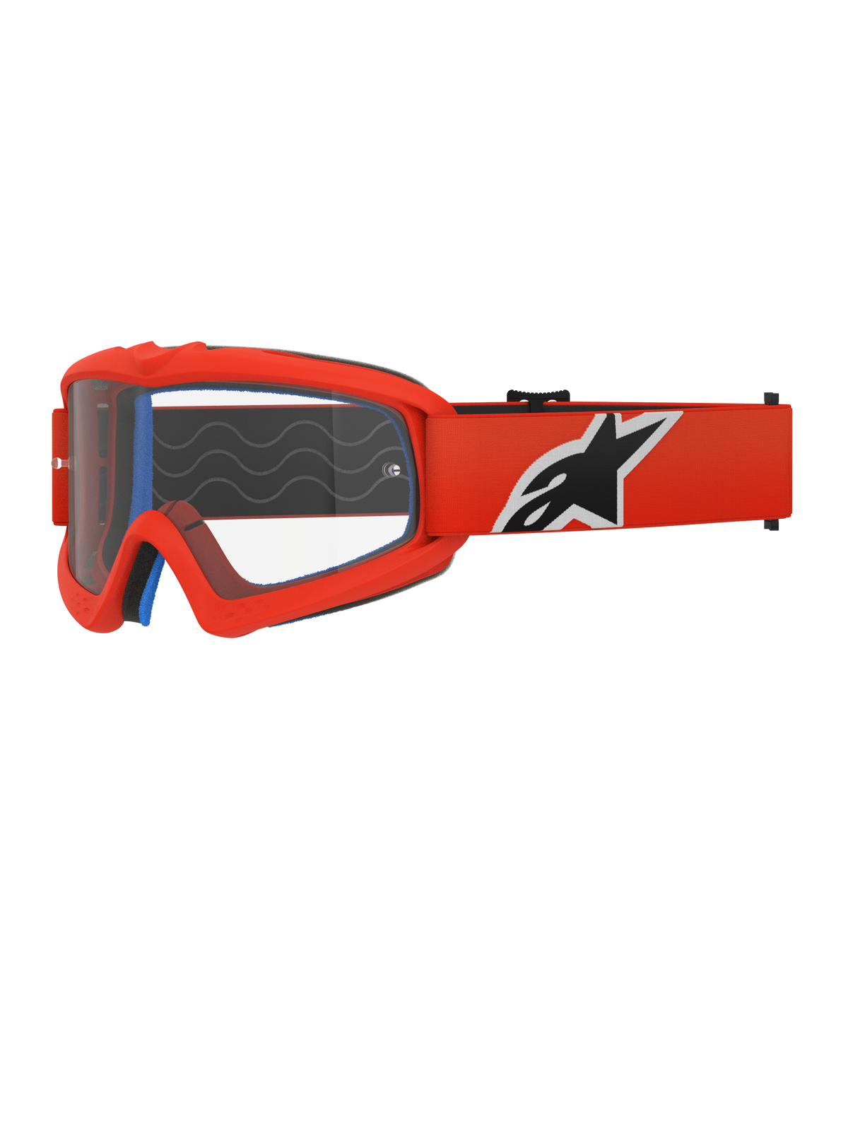 Alpinestars Vision Youth Corp Goggles, Motocross-Brille, Orange und Klar, mit orangem Rahmen und breitem Band mit markantem schwarz-weißem Logo, klare Anti-Beschlag-Linse, entwickelt für jugendliche Fahrer und den Offroad-Rennsport