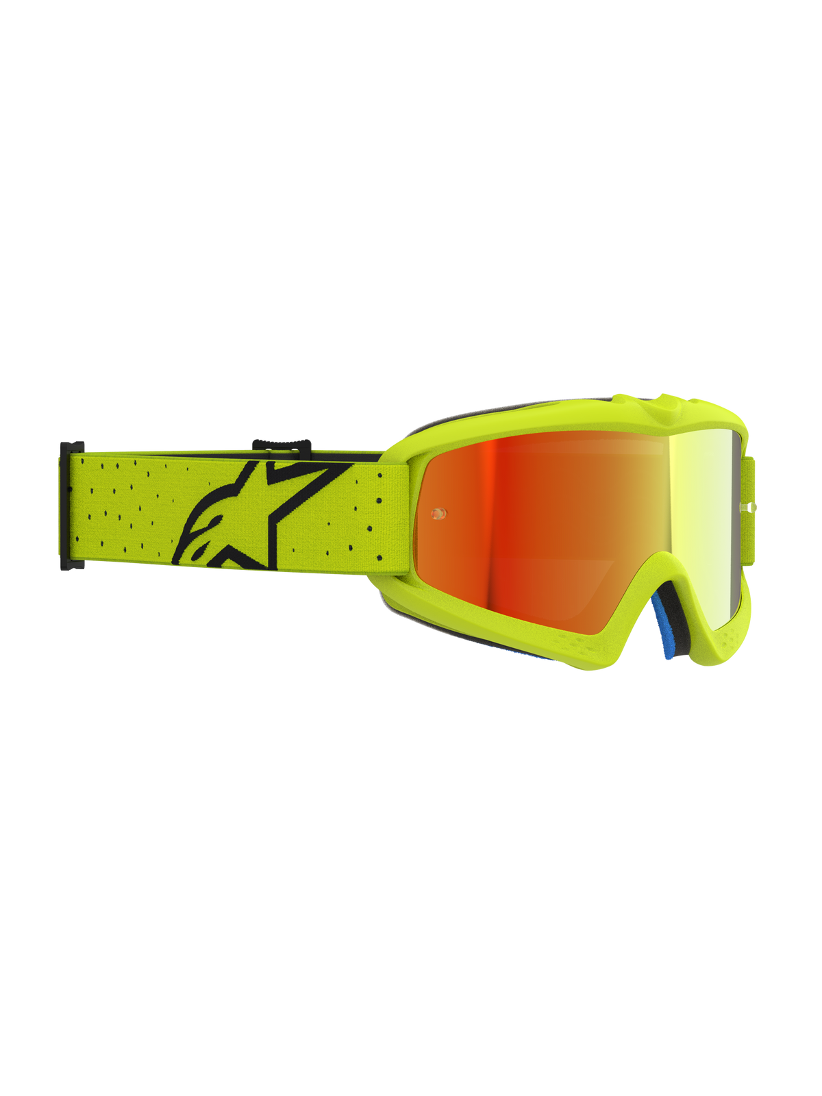 Alpinestars Vision Jugend-Schutzbrille Vesta, Motocross-Schutzbrille, Gelb Fluo und Rot verspiegelt, Anti-Beschlag-Linse und verstellbares Band.