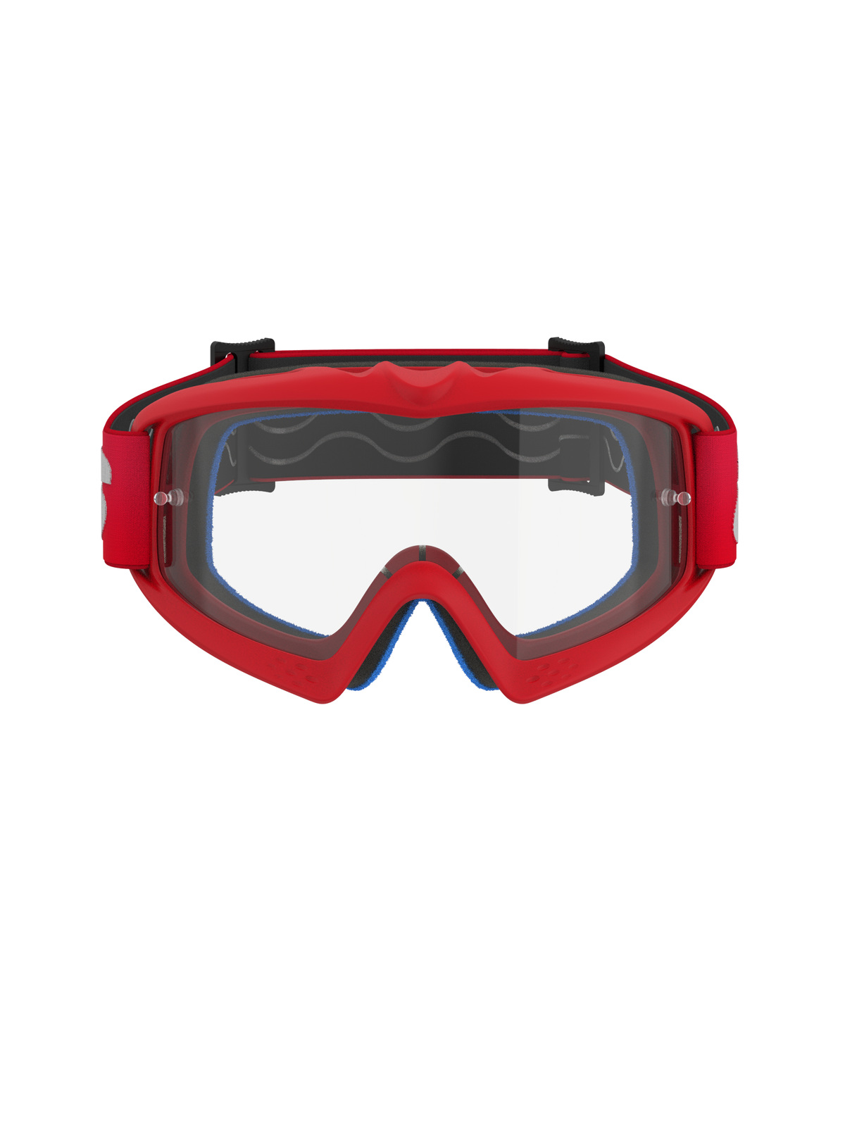 Alpinestars Vision Youth Blaze Brille, Rot und Transparent, Jugend-Motocross-Brille mit flexiblem Urethan-Rahmen, Anti-Beschlag-Polycarbonat-Linse mit Abreißstiften, Frontansicht für Offroad-Rennsport