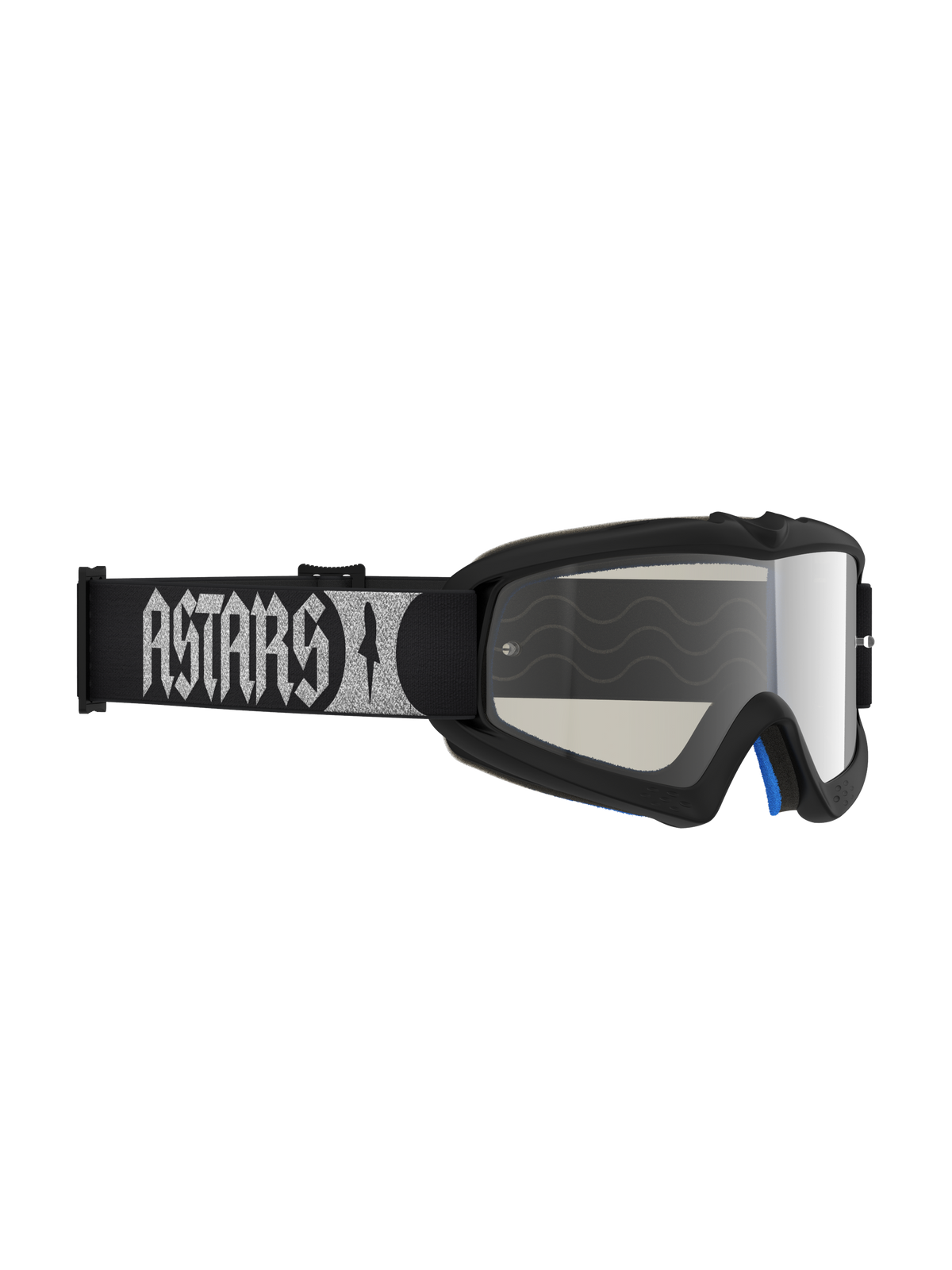 Alpinestars Vision Jugend-Schutzbrille Atrox, Motocross-Brille, Schwarz und Silber, verspiegelte Anti-Beschlag-Scheibe.
