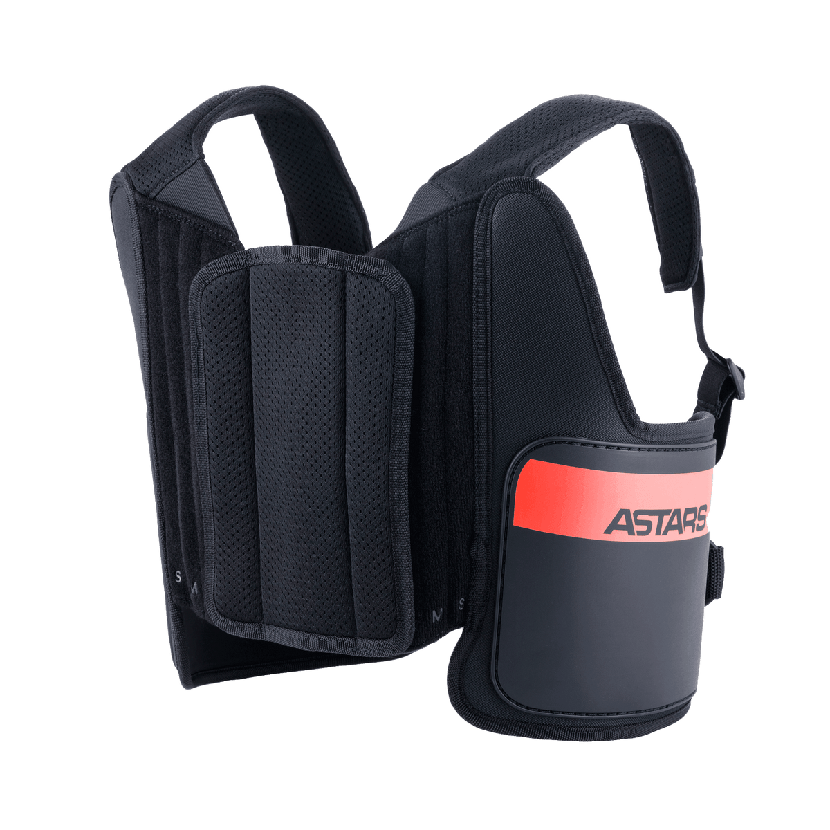 Alpinestars Bionic Rib Support, Karting-Rippenprotektor, Schwarz mit rotem ASTARS-Logo, verstellbare Mesh-Schultergurte, ergonomisches mehrlagiges Design für Aufprallschutz
