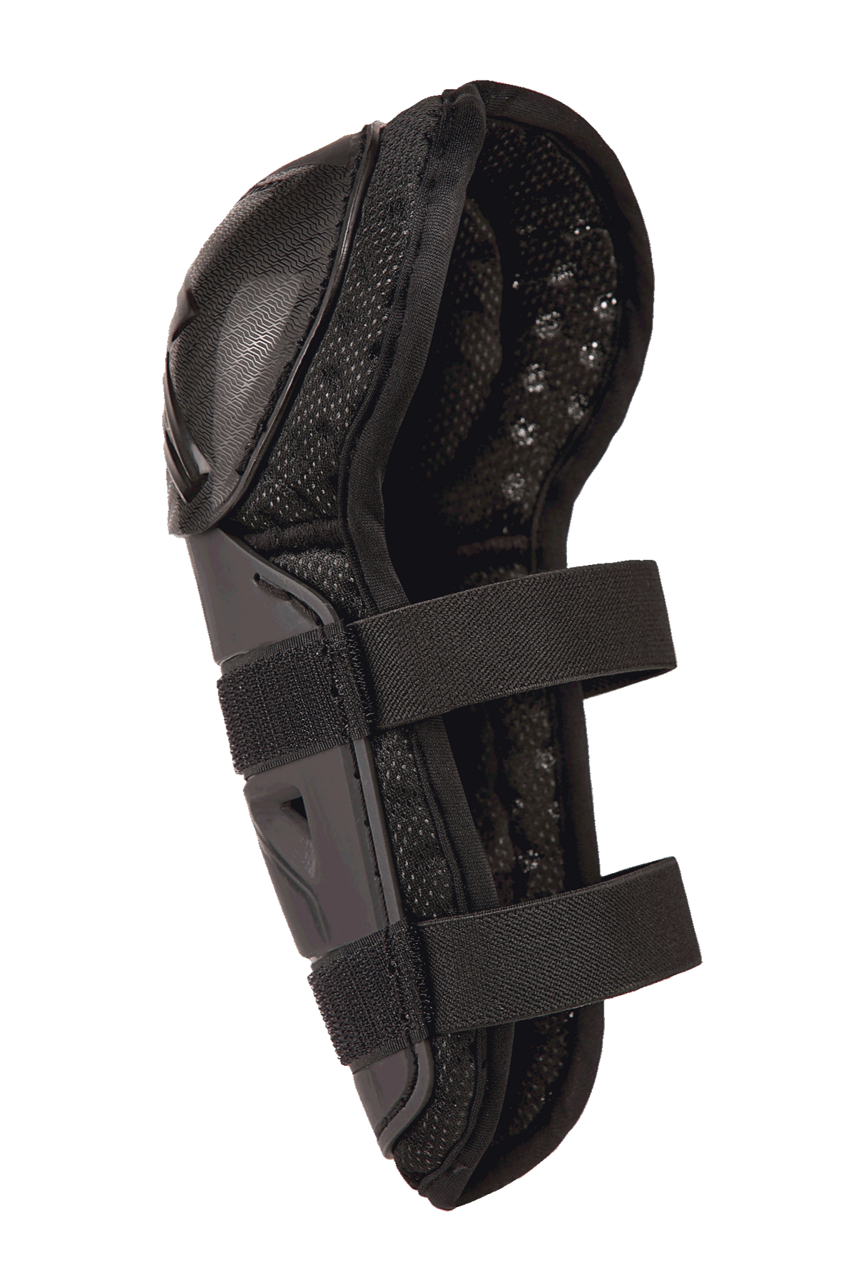 Alpinestars Bionic Action Kickstart Knieschützer, Jugend-Motocross-Knie- und Schienbeinschützer, Schwarz, mit artikuliertem Schutzschalendesign, doppelten elastischen Riemenverschlüssen und atmungsaktiver Mesh-Polsterung, für junge Fahrer konzipiert.