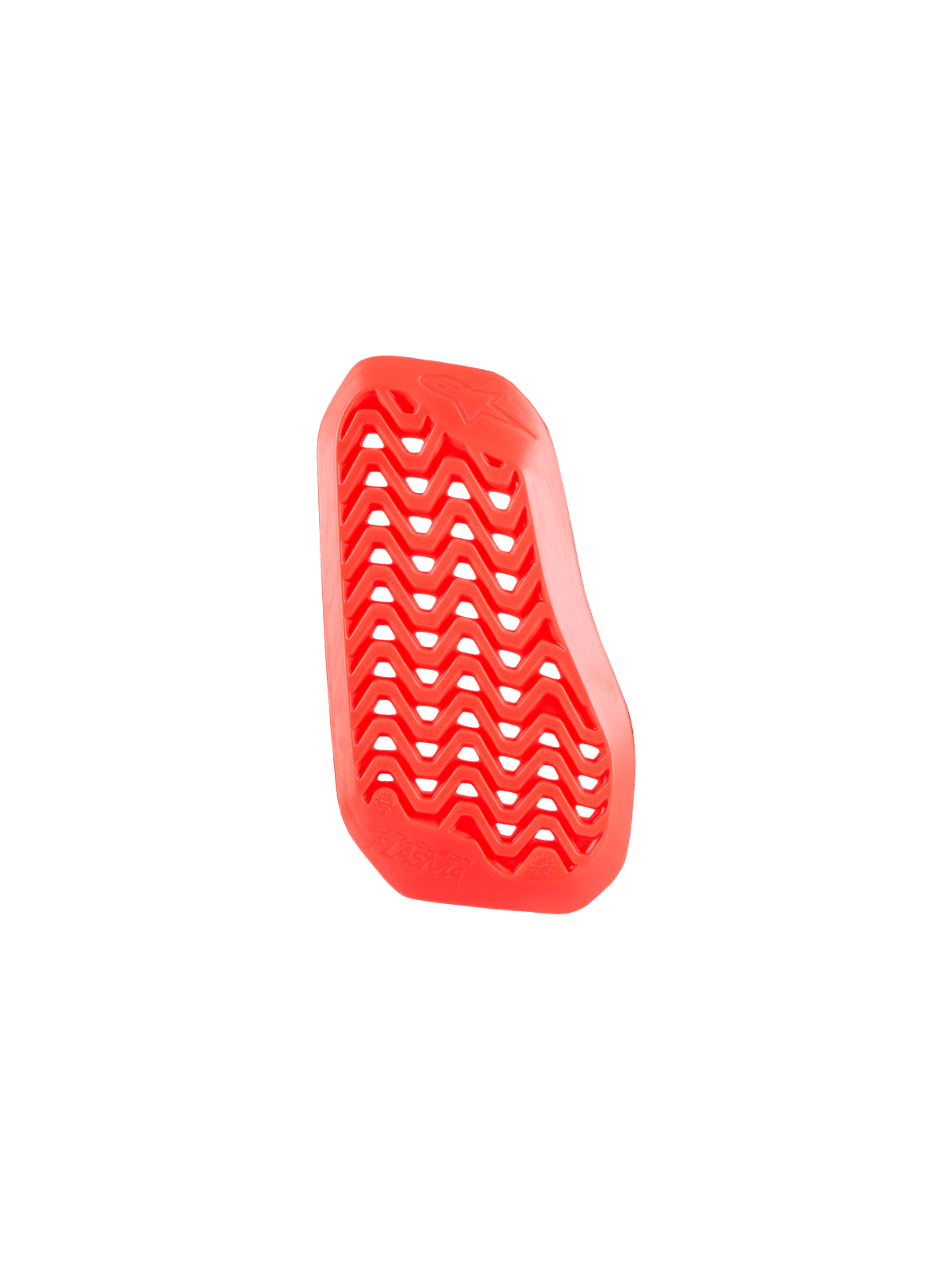 Alpinestars Nucleon Plasma Geteilter Brustprotektor Einsatz, Rot, rechtes Seitenteil, mit zickzackförmiger Perforation für Luftzirkulation, leichtes und flexibles biobasiertes Aufprallmaterial