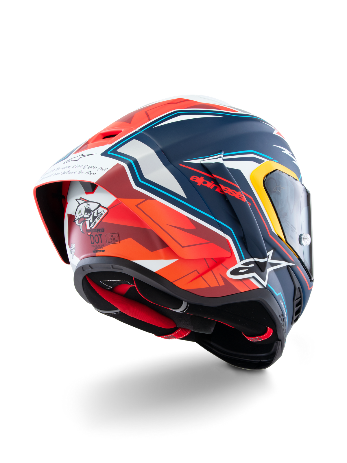 Alpinestars Supertech R10 Helm Acosta Limited Edition, Motorradrennhelm, Blau, Rot und Weiß, Carbon-Verbundkonstruktion, ECE-22.06-, DOT- und FIM-zertifiziert