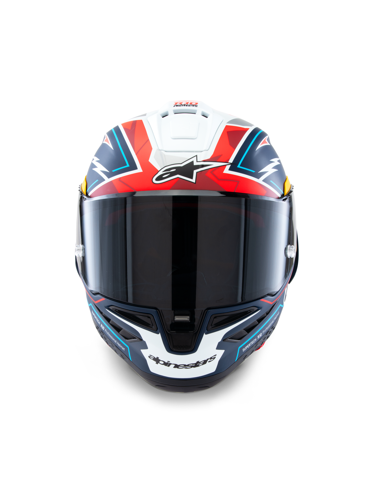 Alpinestars Supertech R10 Acosta Limited Edition Helm, Motorradrennhelm, Blau, Rot und Weiß, Kohlenstoffschale, ECE 22.06 und FIM-zertifiziert