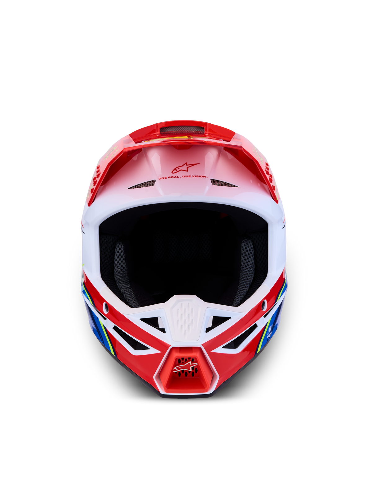 Alpinestars SM3 Falcon Helm ECE06, Motocross-Helm, Rot und Weiß, ECE 22.06 zertifiziert, leichte thermo-injizierte Schale, Frontansicht