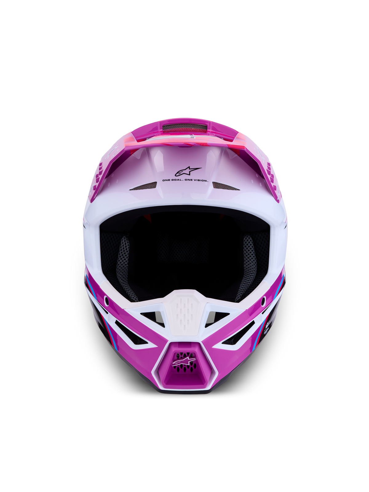 Alpinestars SM3 Falcon Helmet ECE06, purple and white motocross helmet with advanced ventilation for off-road protection.