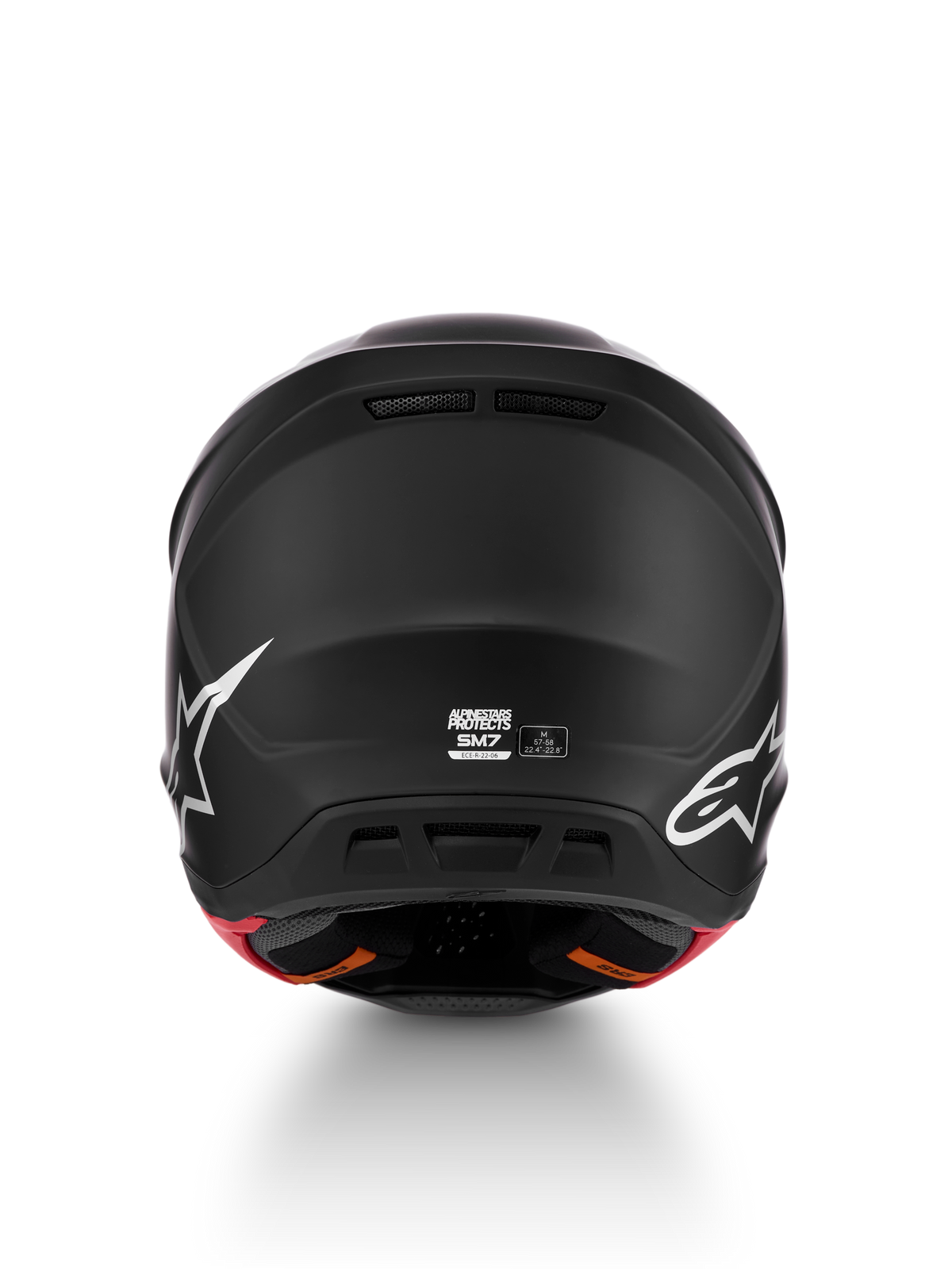 Alpinestars S-M7 Helm Solid ECE06, Motocross-Helm, R%fckansicht, Mattschwarz, Gr%f%dfe M, ECE 22.06 zertifiziert.