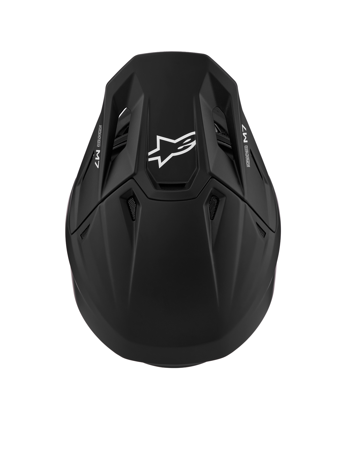 Alpinestars S-M7 Solid ECE06 Helm, Motocross-Helm in Schwarz Matt, weißes Logo und aerodynamische Form für Offroad-Einsätze.