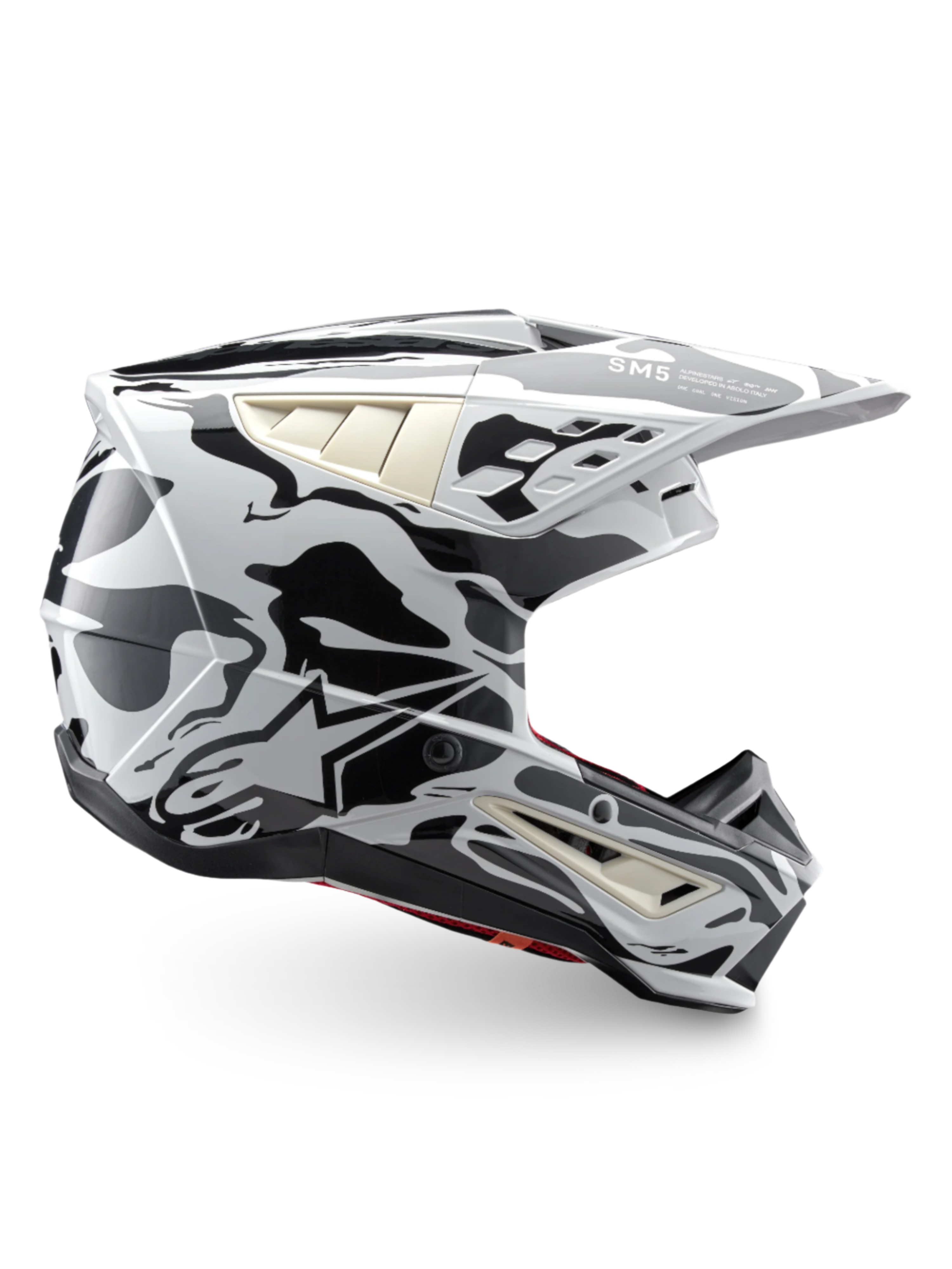 フレイムスデザイン カウル ブラック シルバー SM5 Mineral - Gray MX Helmet | Alpinestars®