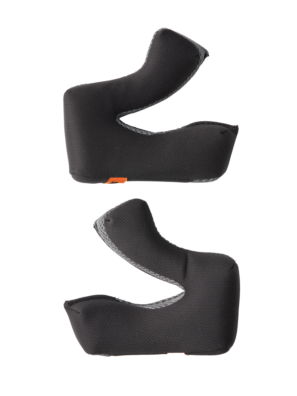 Alpinestars S-M3 Wangenpolster-Set +5MM, Motocross-Helm-Ersatzpolster, schwarzes strukturiertes Textilgewebe mit grauen Mesh-Kanten, ergonomisch konturiertes Design, feuchtigkeitsableitendes Material für erhöhten Komfort und sicheren Sitz