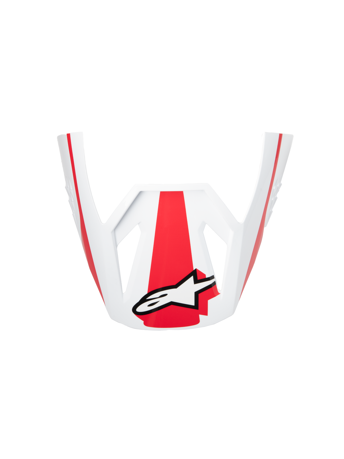 Alpinestars S-M3 Heat ECE06 Visor, Helmet Accessory, Red White and Black Glossy, official replacement part for off-road helmets, featuring bold red graphics and a white Alpinestars logo, glossy finish for motocross gear