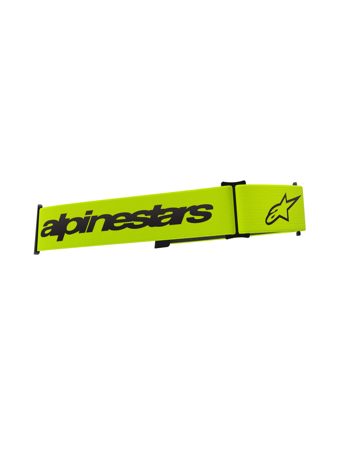Alpinestars Supertech Brillenband, Motocross-Brillenzubehör, Gelb Fluo und Schwarz, mit schwarzem Alpinestars-Schriftzug und Stern-Logo, Ersatzband für Offroad-Brillen