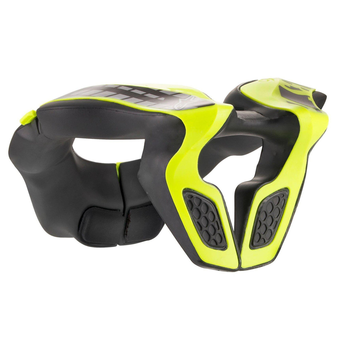 Alpinestars Youth Nackenstütze, Motocross-Nackenprotektor, Schwarz und Gelb Fluo, mit einem leuchtend gelben, spritzgegossenen Polymerrahmen und schwarzer EVA-Schaumpolsterung, ergonomisch geschwungenes Design für jugendliche Fahrer, Offroad- und Motocross-Schutzausrüstung