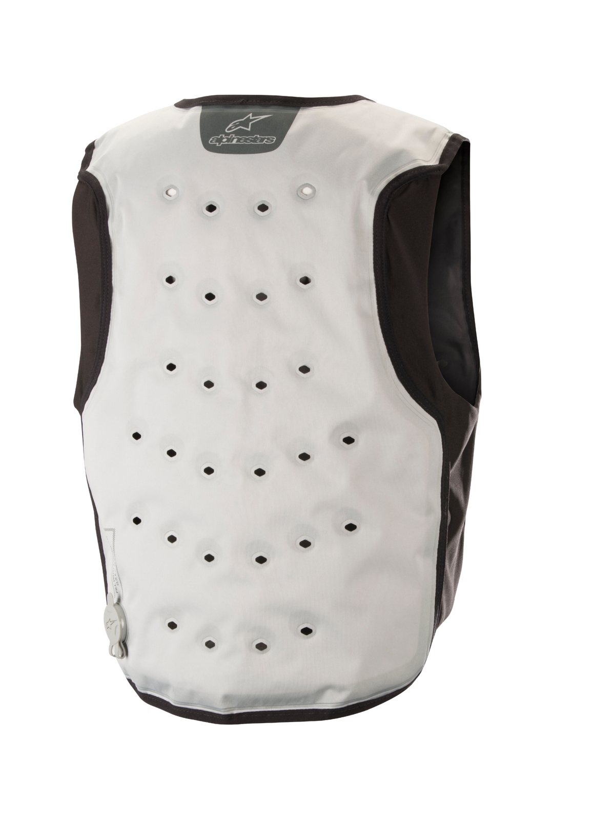 Alpinestars Kühlweste, Motorrad-Baselayer, Hellgrau und Dunkelgrau, dreilagige Textilkonstruktion mit feuchtigkeitsableitendem Fleece, Stretcheinsätze für optimale Passform und strategisch platzierte Belüftung für sommerlichen Fahrkomfort.