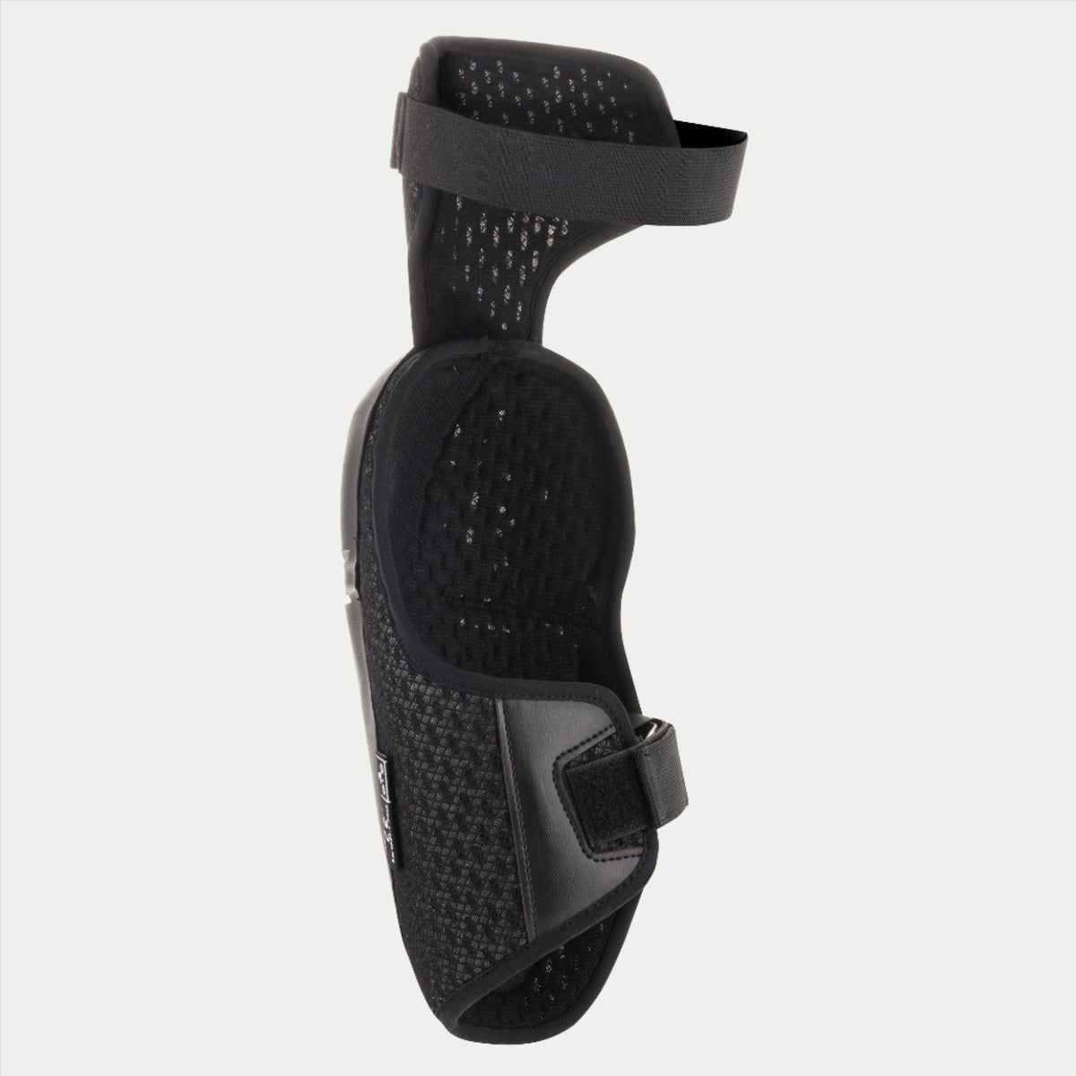 Alpinestars Jugend-Bionic Plus Knieprotektor, Schwarz, zeigt das Mesh-Innenfutter und das doppelte Riemenverschlusssystem, ergonomisches Design für Offroad-Motocross-Schutz