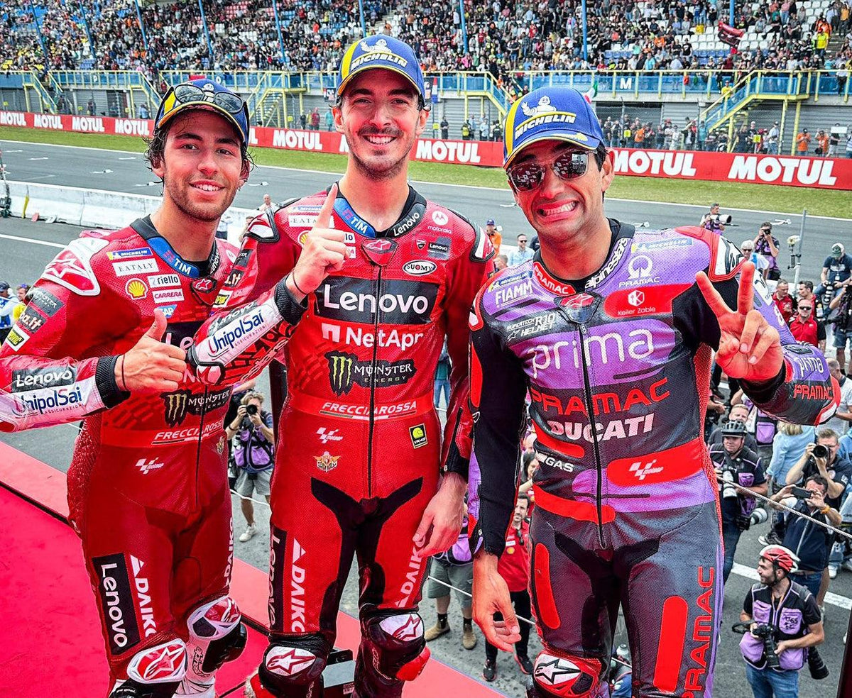 ALPINESTARS PODIUM LOCK-OUT AS PECCO BAGNAIA DOMINATES MOTOGP RACE IN ASSEN, THE NETHERLANDS