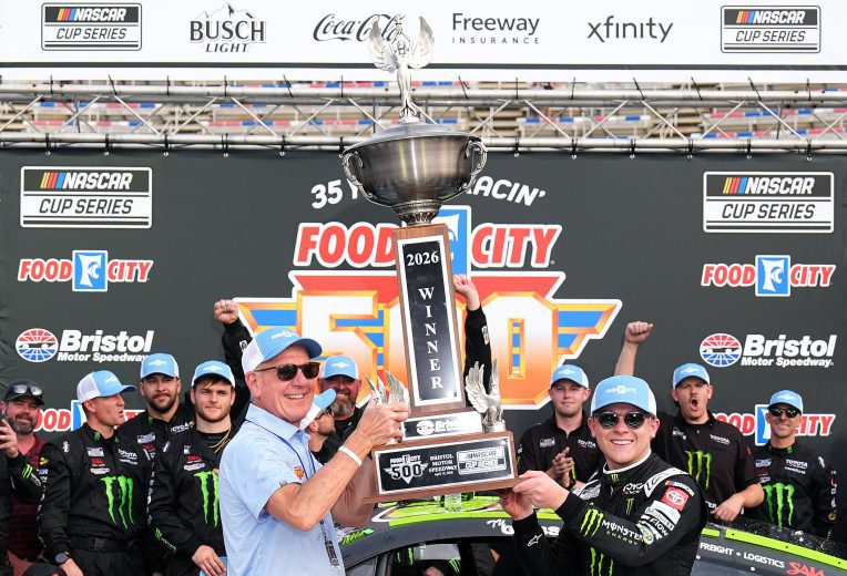 TY GIBBS HOLDS OFF BLANEY IN OVERTIME FOR FIRST NASCAR CUP SERIES WIN AT BRISTOL