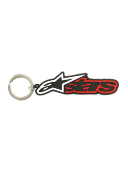 Alpinestars Blaze Schlüsselanhänger, 3D-Gummi-Schlüsselanhänger, Schwarz und Rot, Metallschnappring, Sportswear-Accessoire für den Alltag