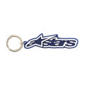 Alpinestars Blaze Schlüsselanhänger, Sportswear-Accessoire, Blau und Weiß, 3D-Gummikonstruktion mit Logo und Metallschnappring, Motorsport-inspiriertes Rennsport-Zubehör.