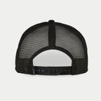 Alpinestars Corp Trucker Mütze, Military Black, Rückansicht mit schwarzen Mesh-Einsätzen und verstellbarem Snapback-Verschluss, kleines gewebtes Logo-Label, lässige vom Motorsport inspirierte Kopfbedeckung