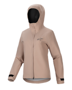 Alpinestars Stella A-Dura Regenjacke, Damen-Fahrrad-Regenjacke, Hellbraun, Kapuzendesign mit Frontreißverschluss und Windschutzleiste, schwarze verstellbare Klettverschluss-Bündchen, mit kleinem Brustlogo, wasserdichtes und atmungsaktives Performance-Material für MTB-Fahrten