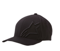 Alpinestars Corp Shift 2 Curved Bill Hat, Black Baseball Cap, Tonal Flat Embroidery on front left panel, Curved Brim, Six-Panel Construction with Ventilation Eyelets, Motorsport-inspired Casual Style