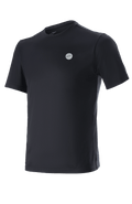 Alpinestars Dot Tech Tee, Kurzarm-T-Shirt, Schwarz, kleines kreisförmiges Logo mit Alpinestars-Stern auf der Brust, Performance MTB-Bekleidung