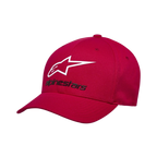 Alpinestars Always 2.0 Hat, Baseball Cap, Red, White star logo and black Alpinestars text, curved bill, structured crown, casual motorsport-inspired streetwear