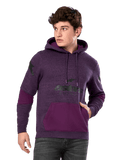 Alpinestars Perpetuate Hoodie, Lila meliert und Dunkellila, Fleece-Kapuzenpullover für Herren, schwarze Logo-Grafiken, Kängurutasche, lässige, vom Motorsport inspirierte Streetwear