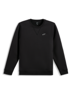 Alpinestars Positive Crew, schwarzer Sportswear-Pullover mit weißem Brustlogo und Rippbündchen