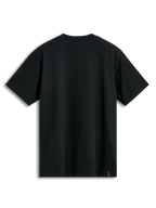 Alpinestars Semicircle CSF Tee, Kurzarm-T-Shirt, Schwarz, Rückansicht mit schlichtem Stoff und kleinem Markenetikett am unteren Saum, lässige Motorsport-Streetwear